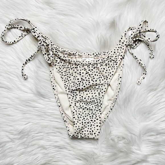 Xhilaration Speckled Leopard Print Cheeky Bikini Bottoms Cram & Black Medium - Picture 2 of 4